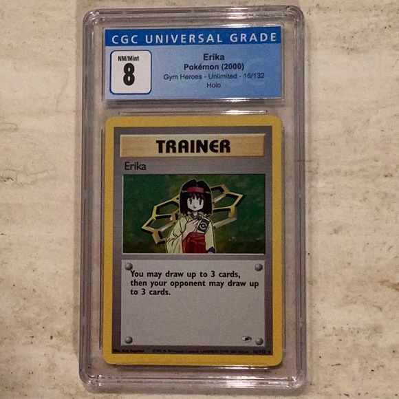 Pokemon Erika Trainer Holo 2000 Gym Heroes 16/132 CGC 8 Grade Pokemon Card - Picture 1 of 12